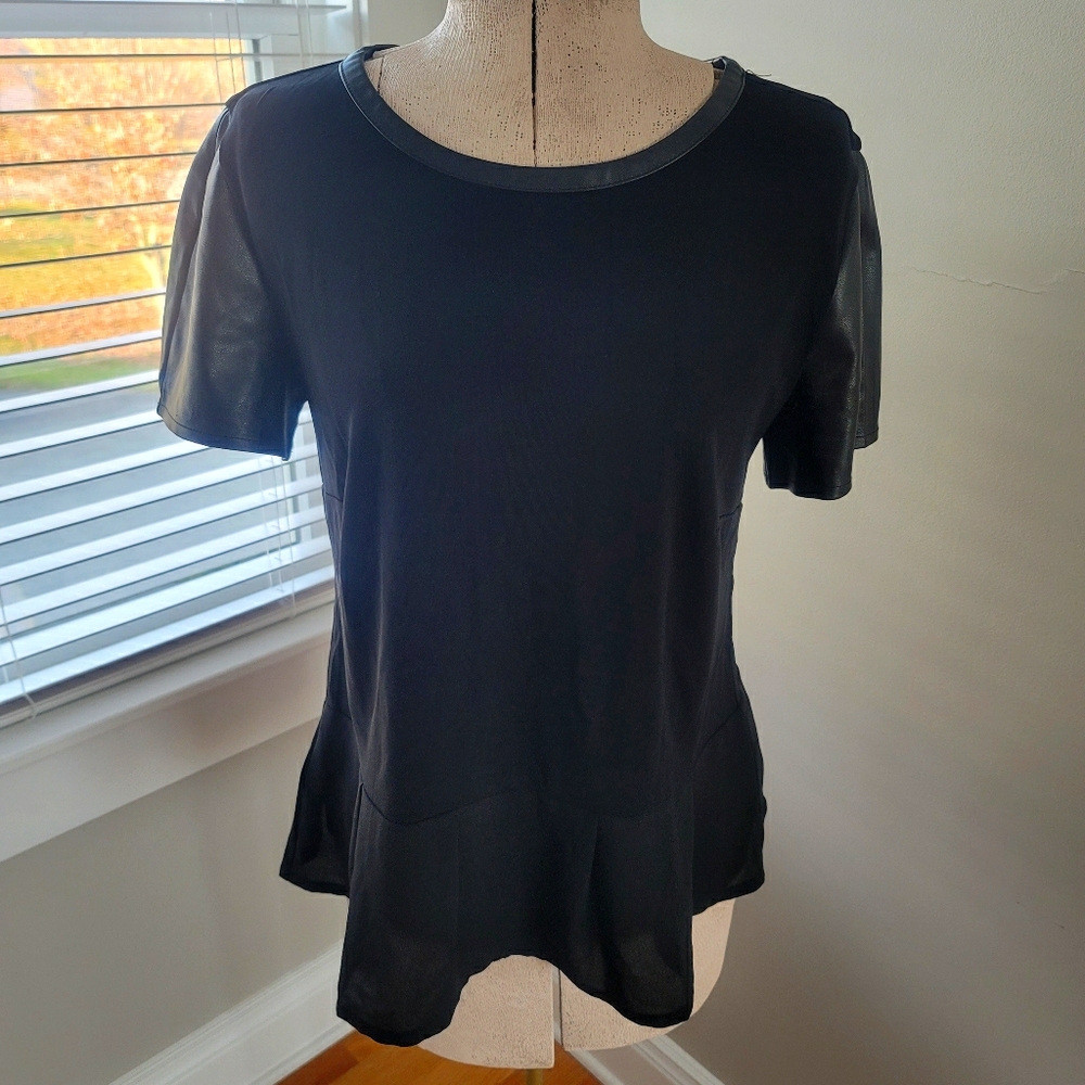LOFT Black Peplum Top